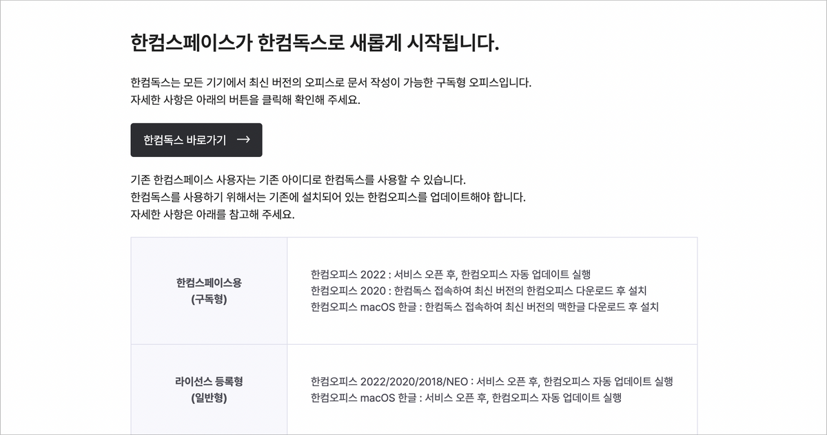 한컴 독스 사용하기